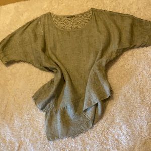 Linen and lace top
